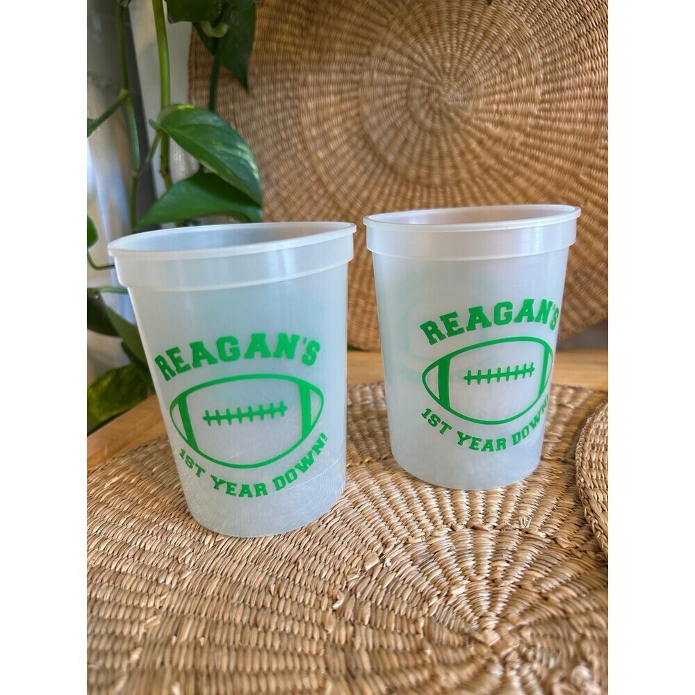 Reagan’s First Year Down! 2 plastic cups